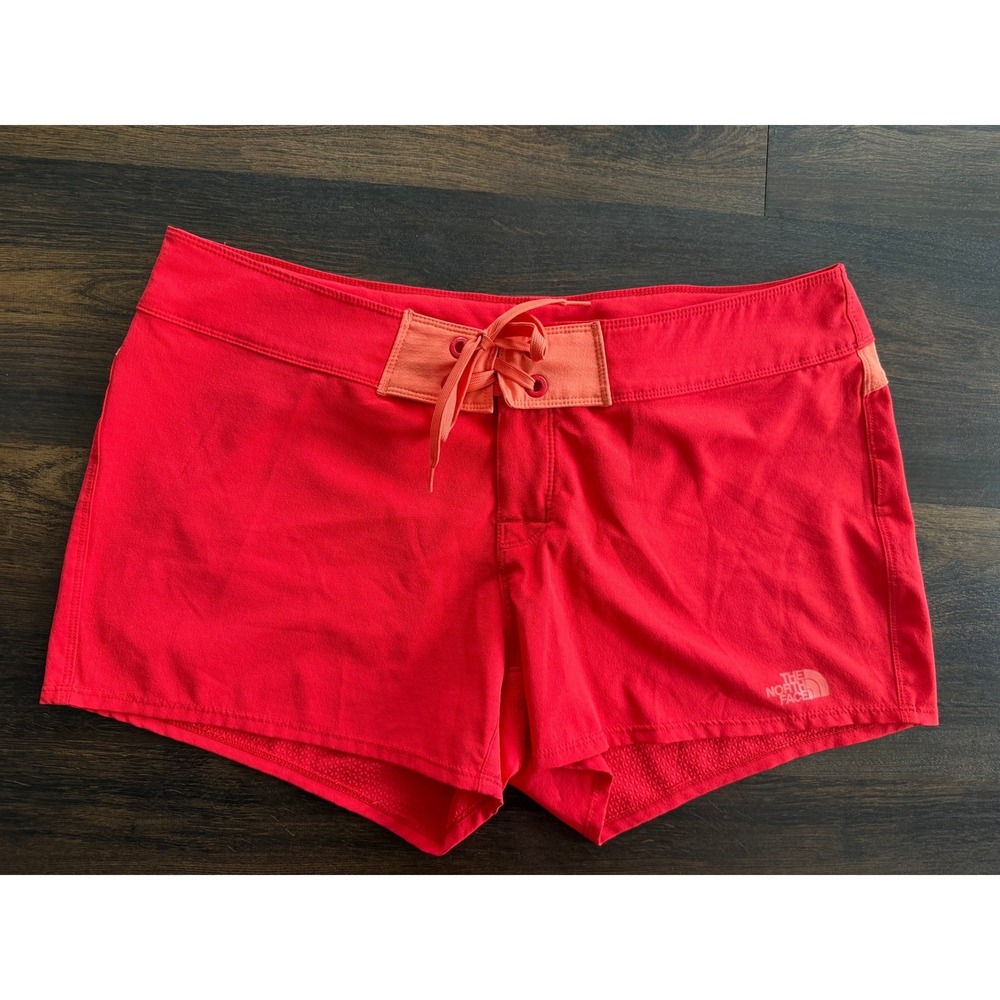 The North Face Board Shorts Womens 10 Red Orange Swim Trunks Excellent